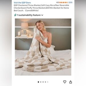 Cozy Checkered Blanket in Cream and Tan